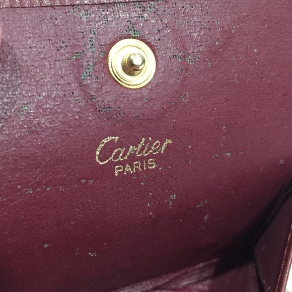 Cartier burgundy leather vintage folding snap pouch - Picture 9 of 10